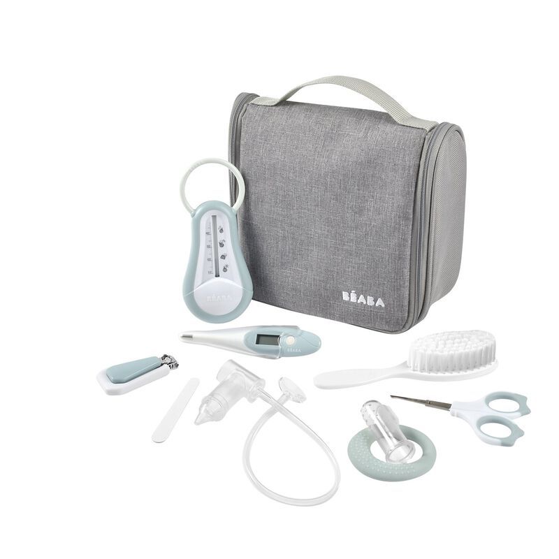 Beaba Hanging Toiletry Pouch With 9 Accessories Green blue