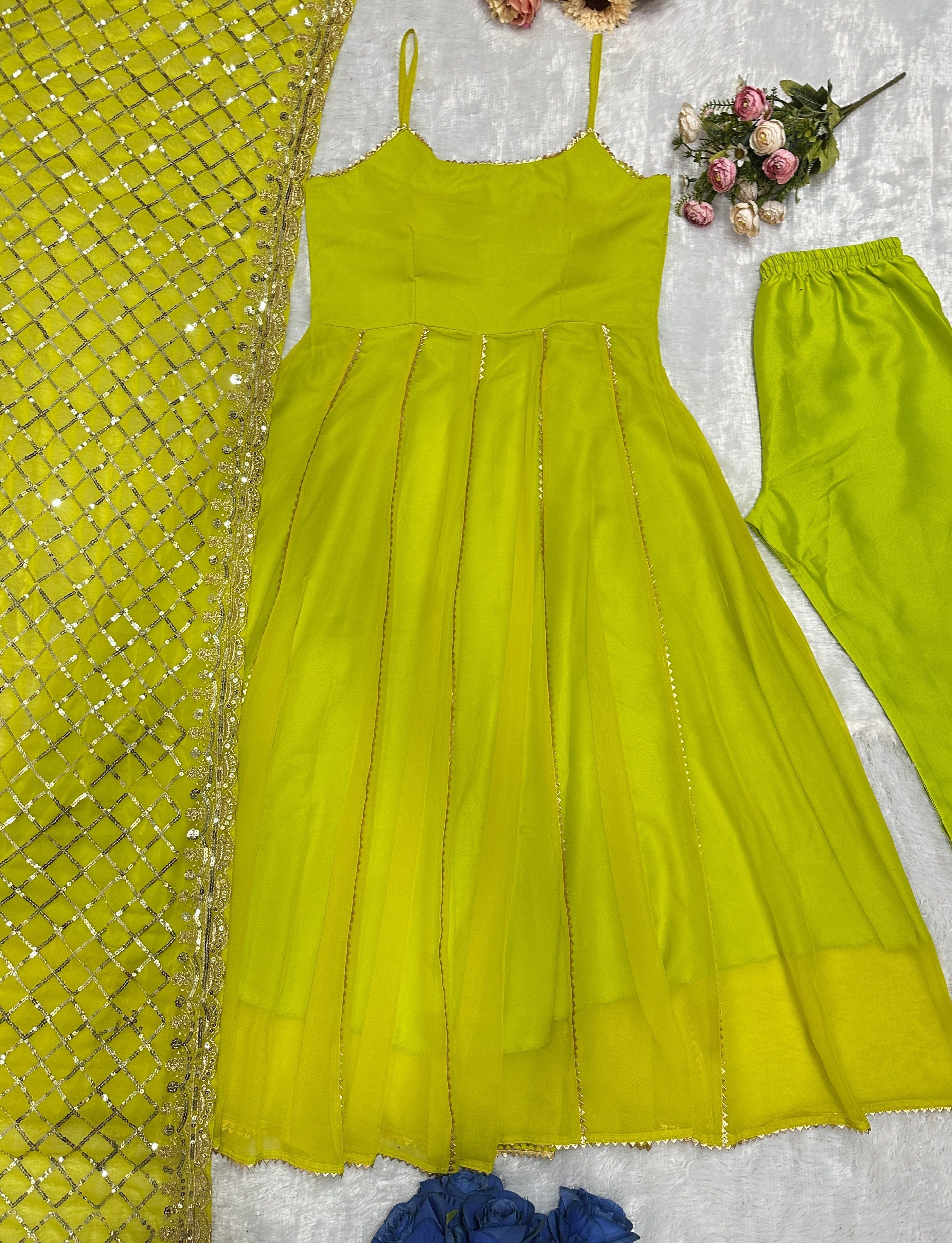 Fab Zone Party Wear Designer Gown Pent And Dupatta