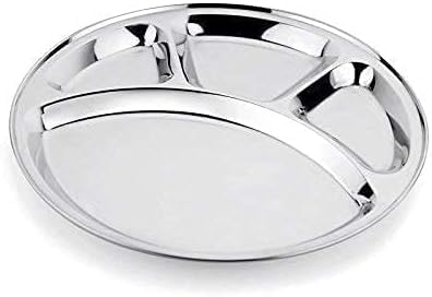 Stainless Steel Round 4 Compartment Thali Plate