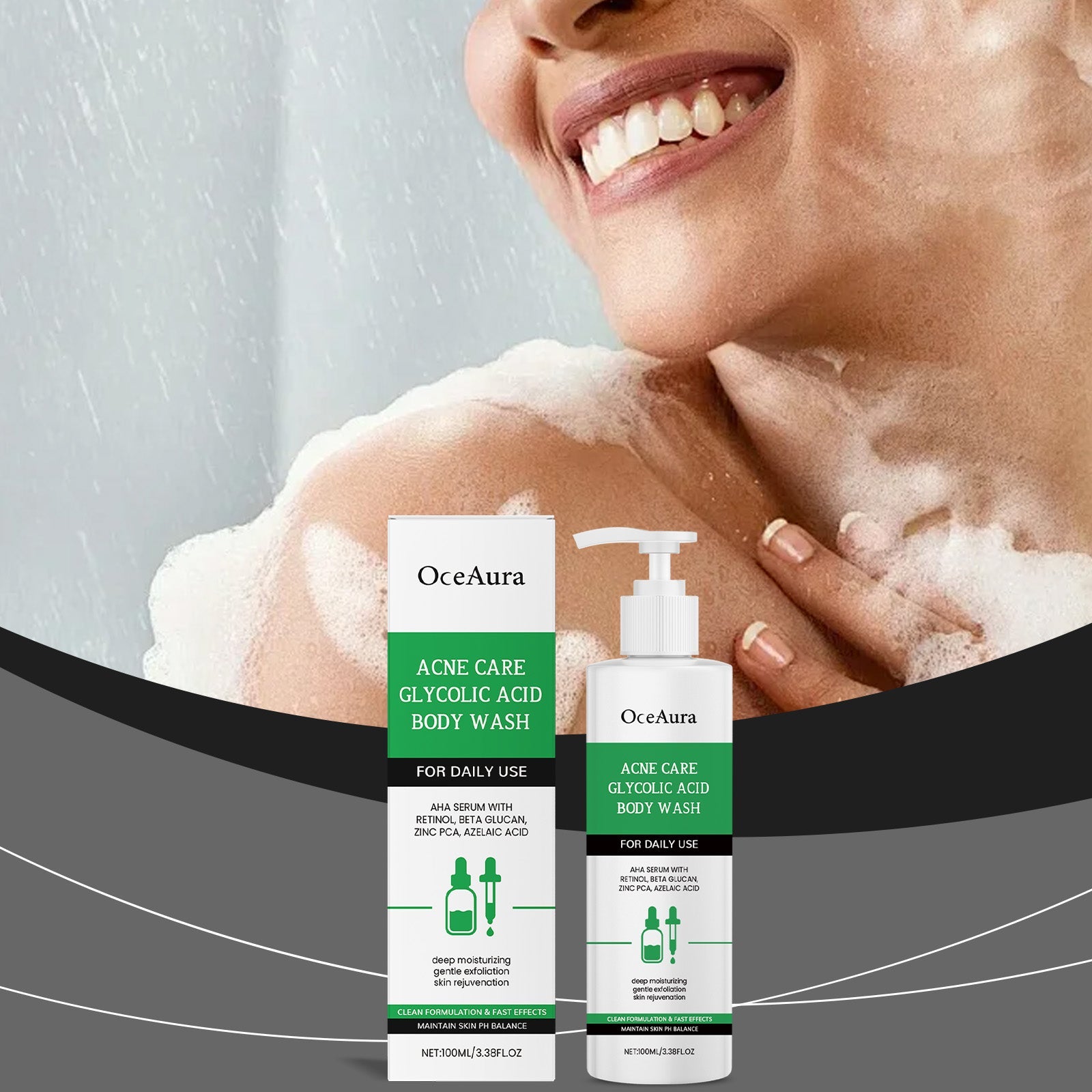 Body Wash, Gentle Moisturizing, Deep Cleansing, Skin Soft & Smooth ,100ml