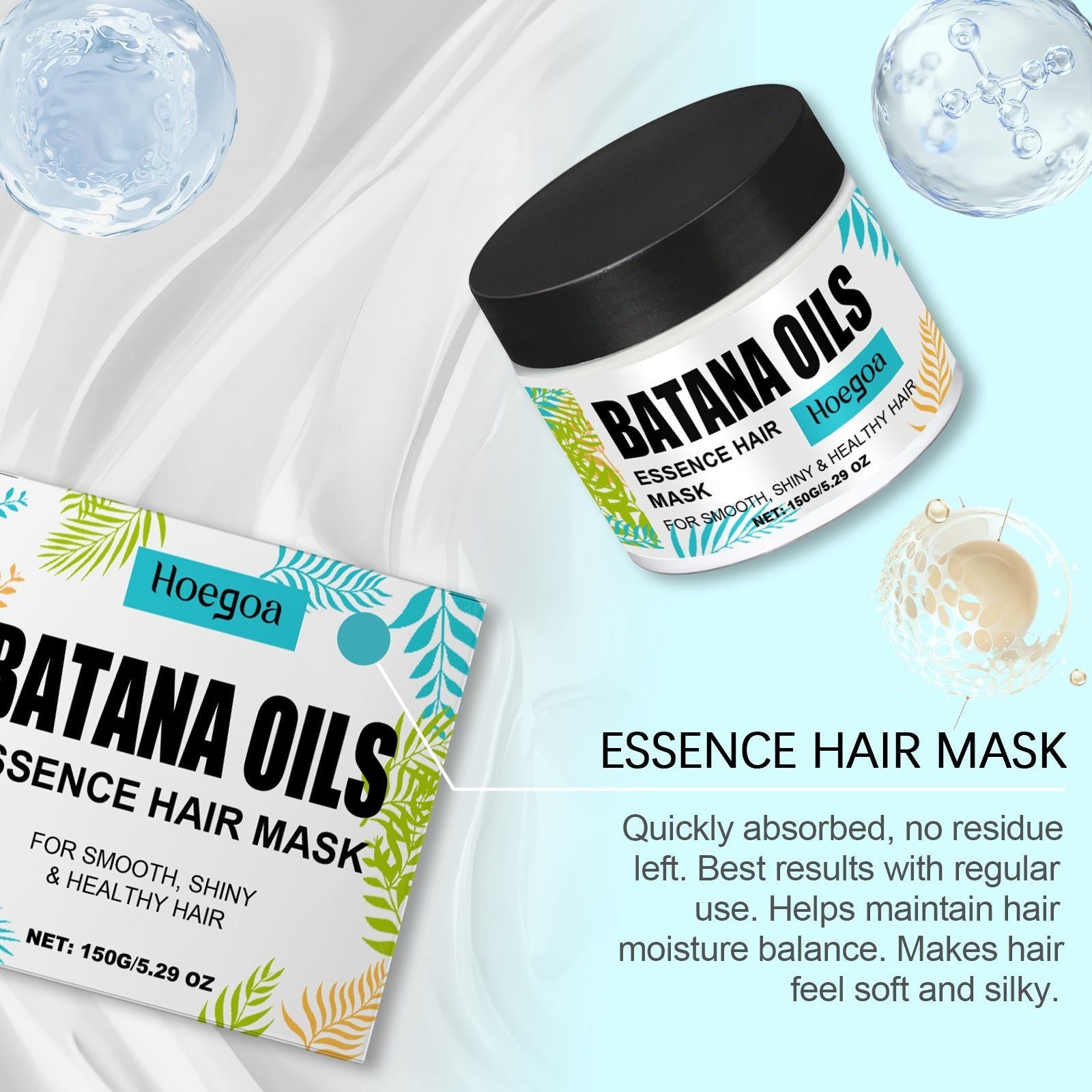 Batana Moisturizing Hair Mask, Nourishing Hair Care, Smooth Shine, Long-Lasting Moisture ,150g