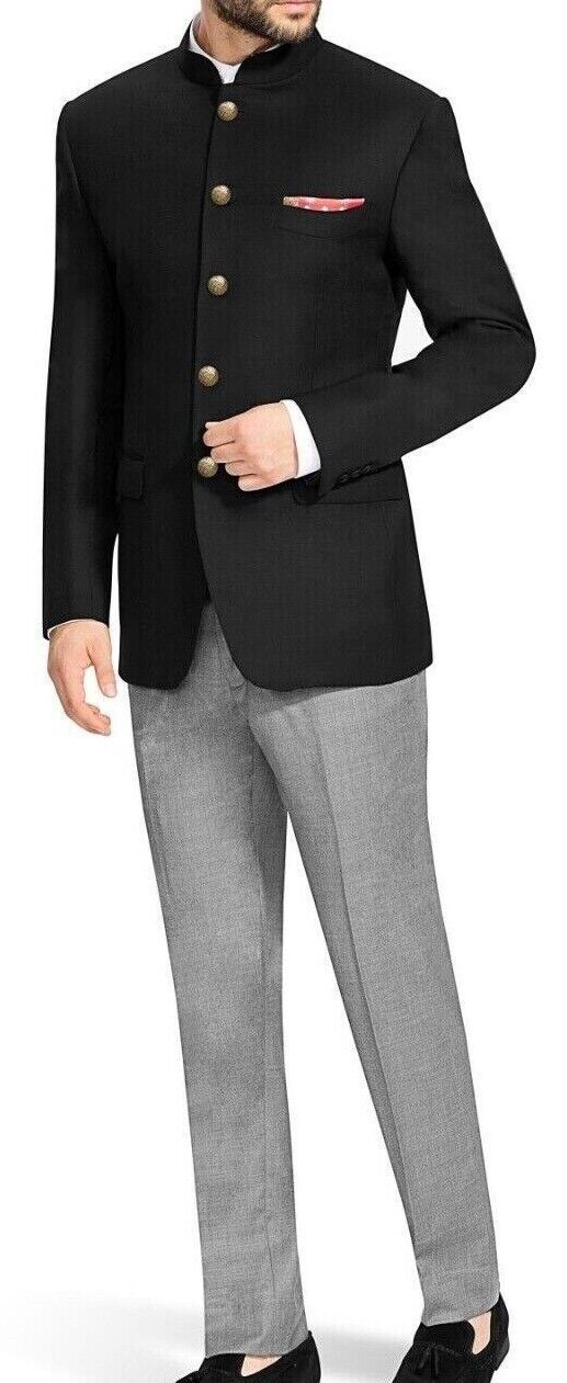 Indian Pakistani Black Jodhpuri Suit Wedding Partywear Coat pant Suit for Men