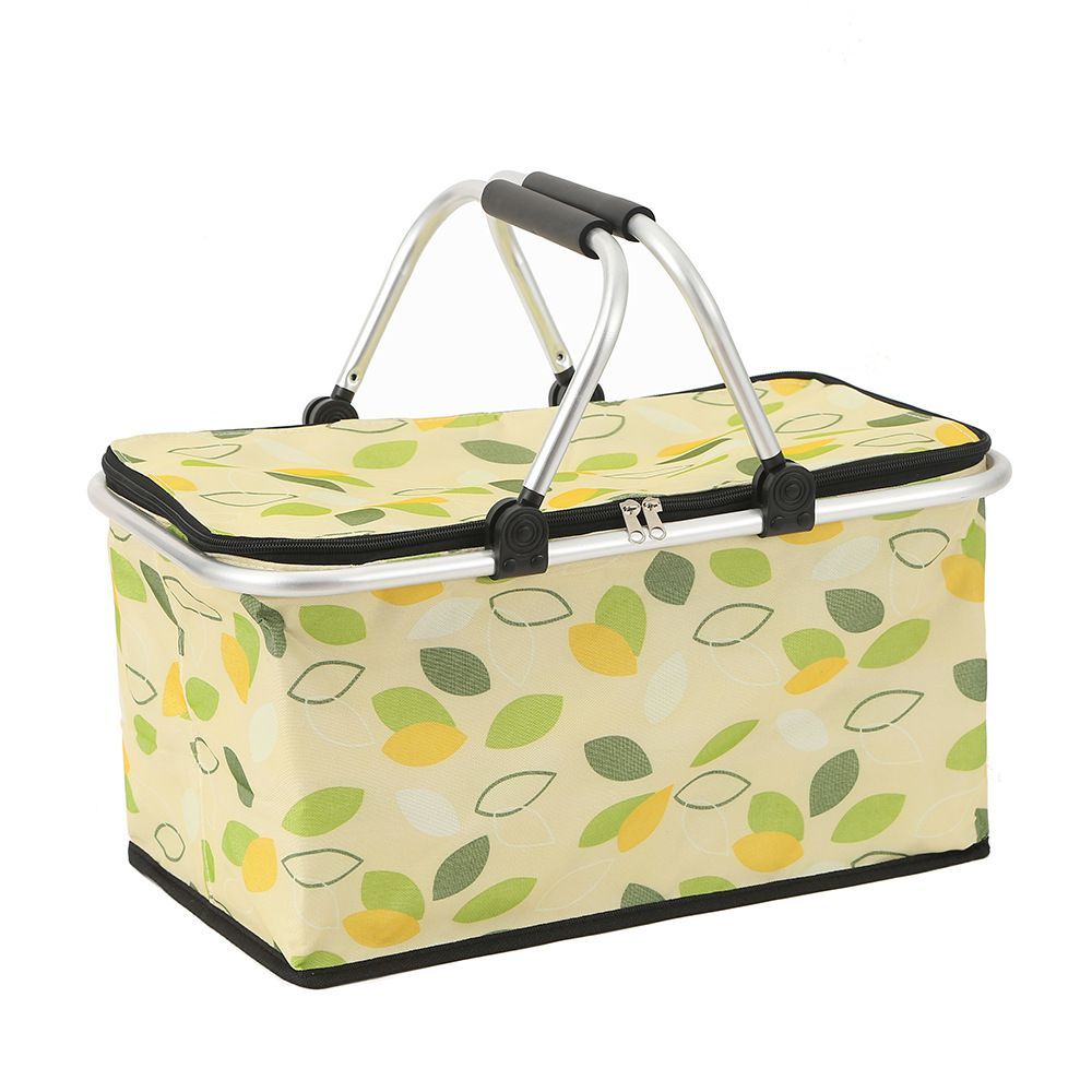 Insulated Picnic Basket with Aluminum Frame and Thermal Lining