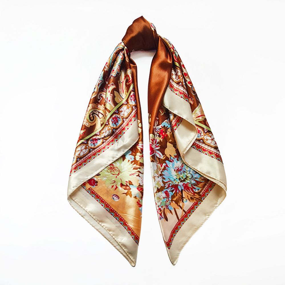 4Pcs Paisley Silk Feel Square Scarf Set for Women 90cm Gift