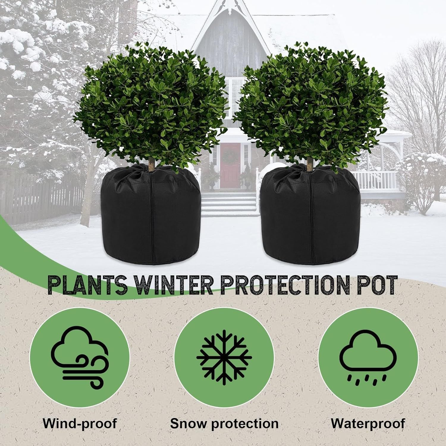 2pcs Protective Pots For Winter Plants Frost Protection Cover Protective Bag For Flower Pots