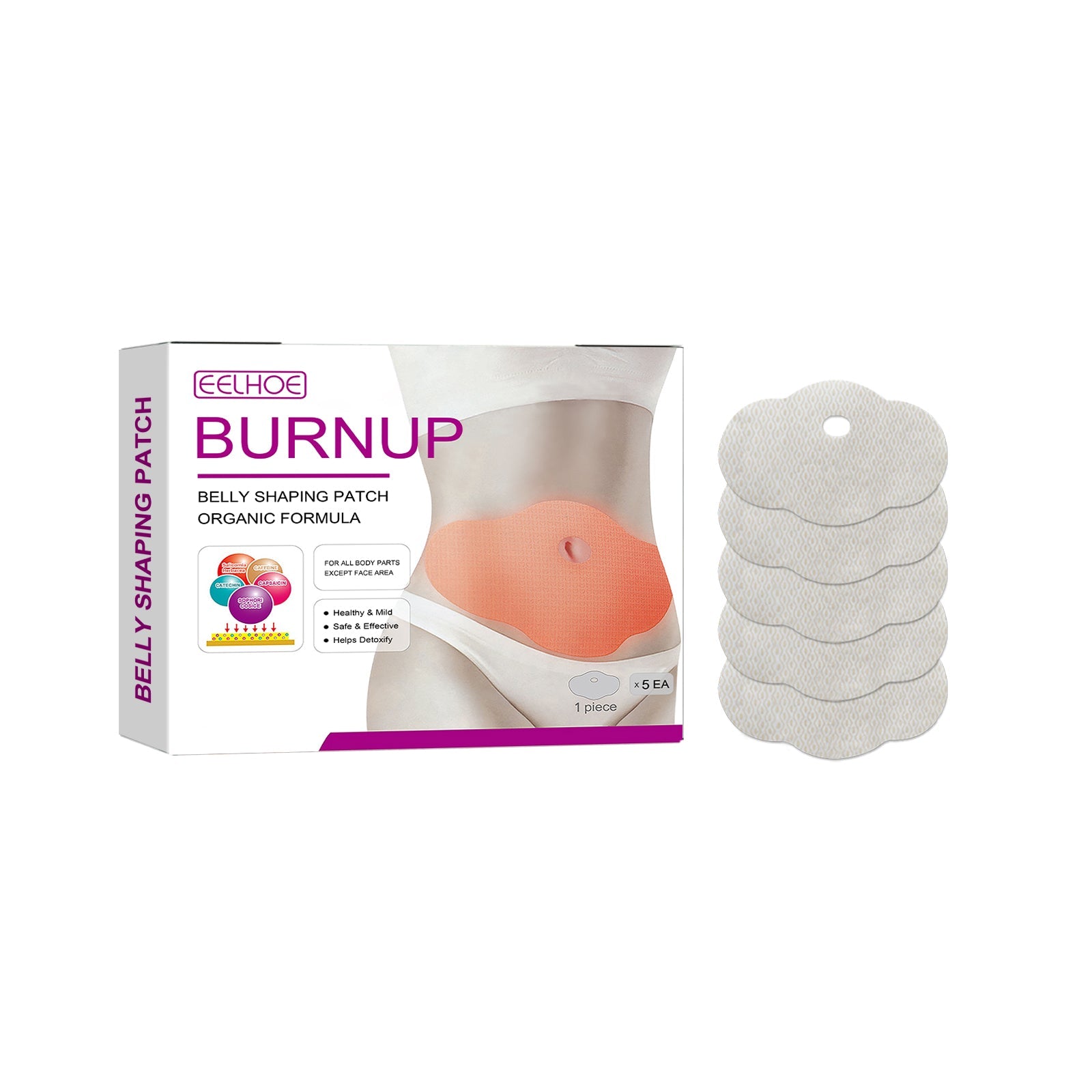 Body Shaping Patch, Abdominal Firming, Fat Burner, Metabolism Boost, Breathable Comfort ,5pcs