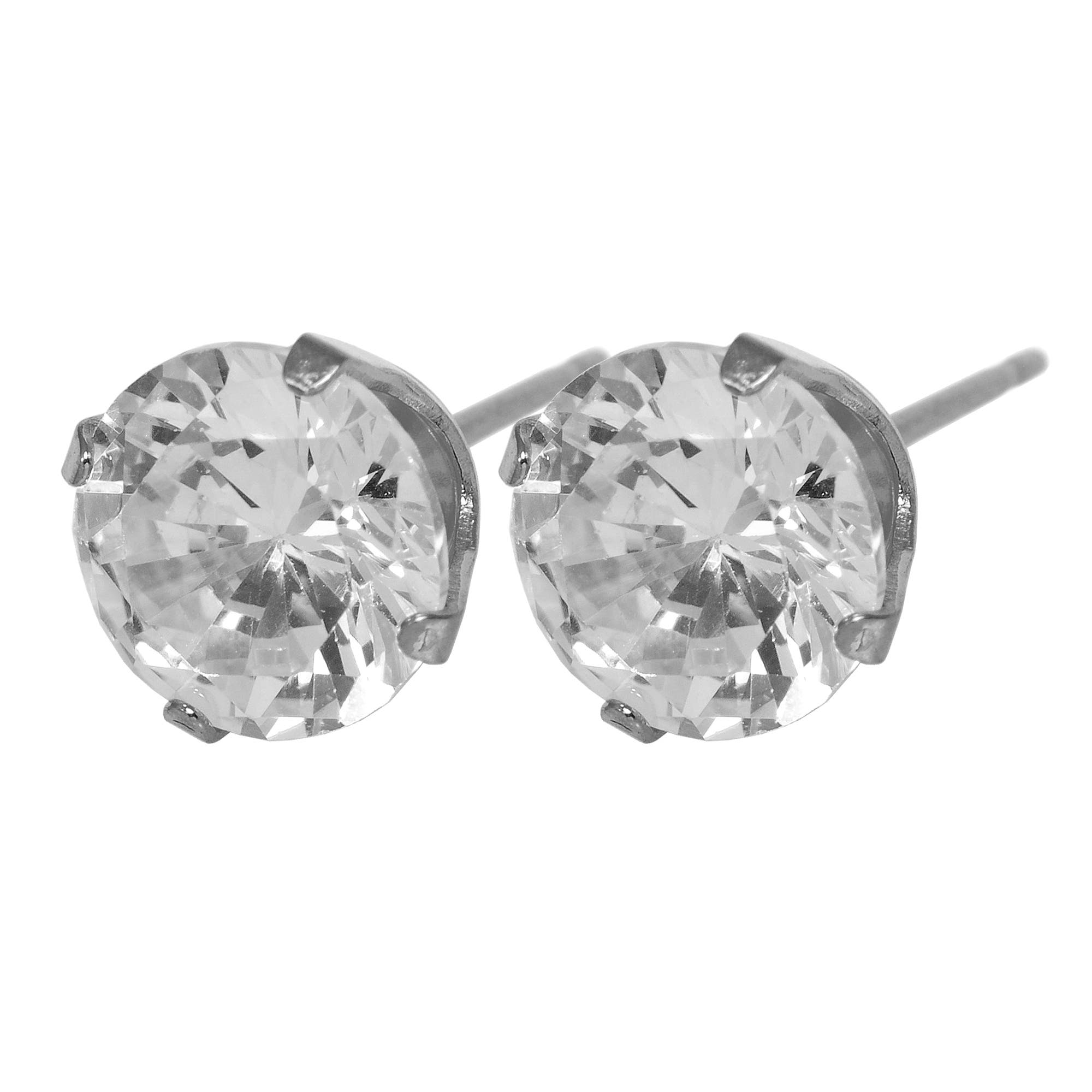 Caflon Fashion Sense White Stainless White Cubic Zirconia Earring