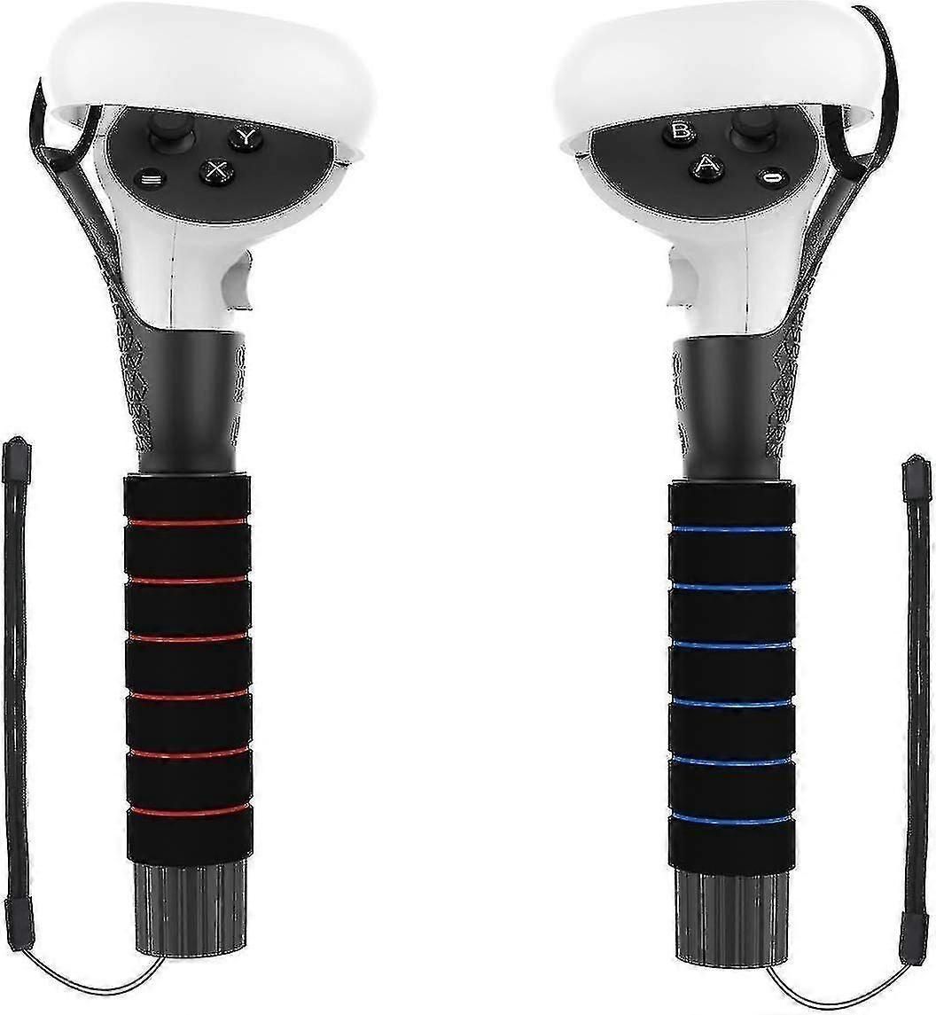 Dual Handles Extension Grips For Oculus Quest, Quest 2 Or Rift S Controllers Playing Beat Saber Games