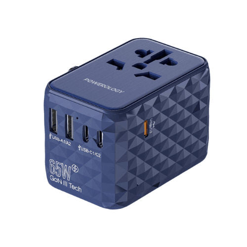 Powerology Universal GaN Travel Adapter 65w PD