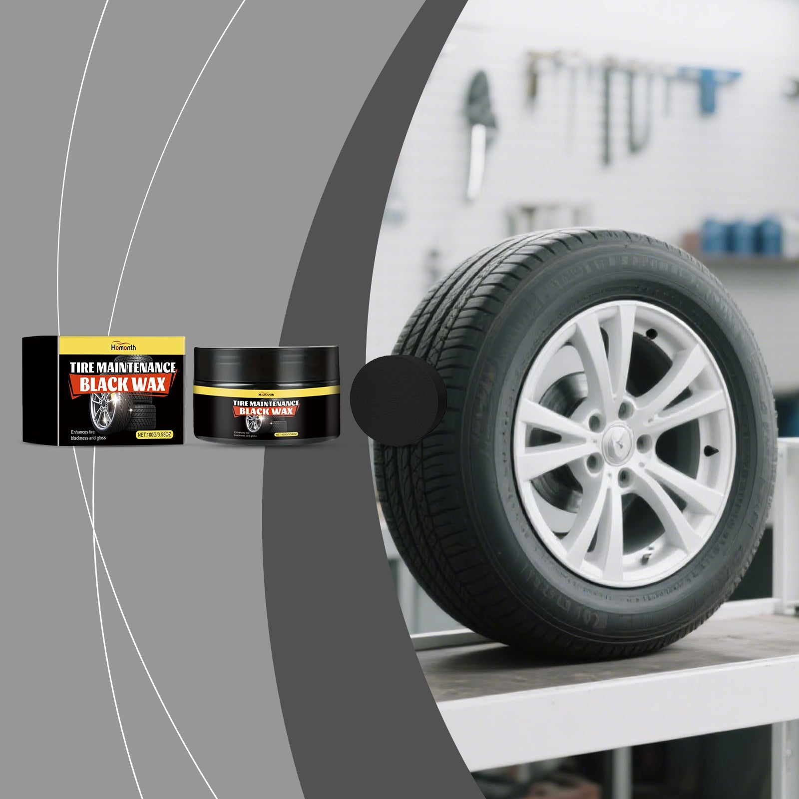 Car Tire Care Cream, Car Polishing, Brightening, Easy Maintenance, Car Care Solution ,1set