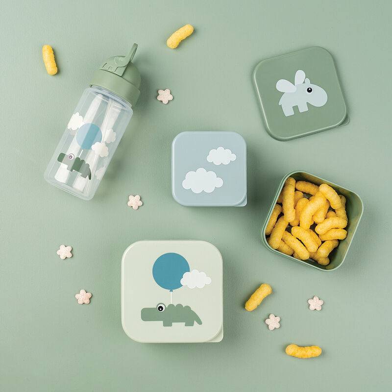Done by Deer Straw bottle - Happy Clouds -Green - 350 ml