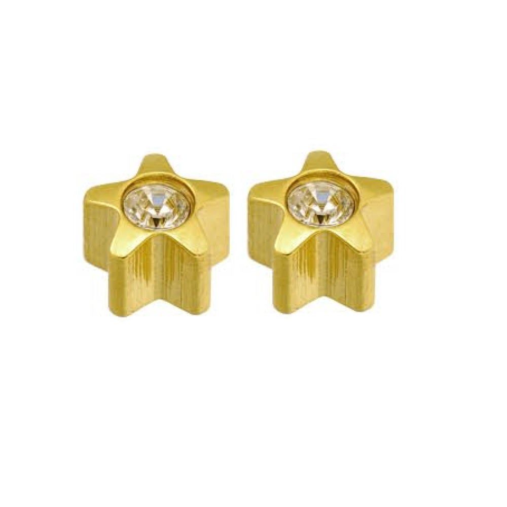 Caflon Singles Shapes, Star Crystal With Stone Gold Plated Earring