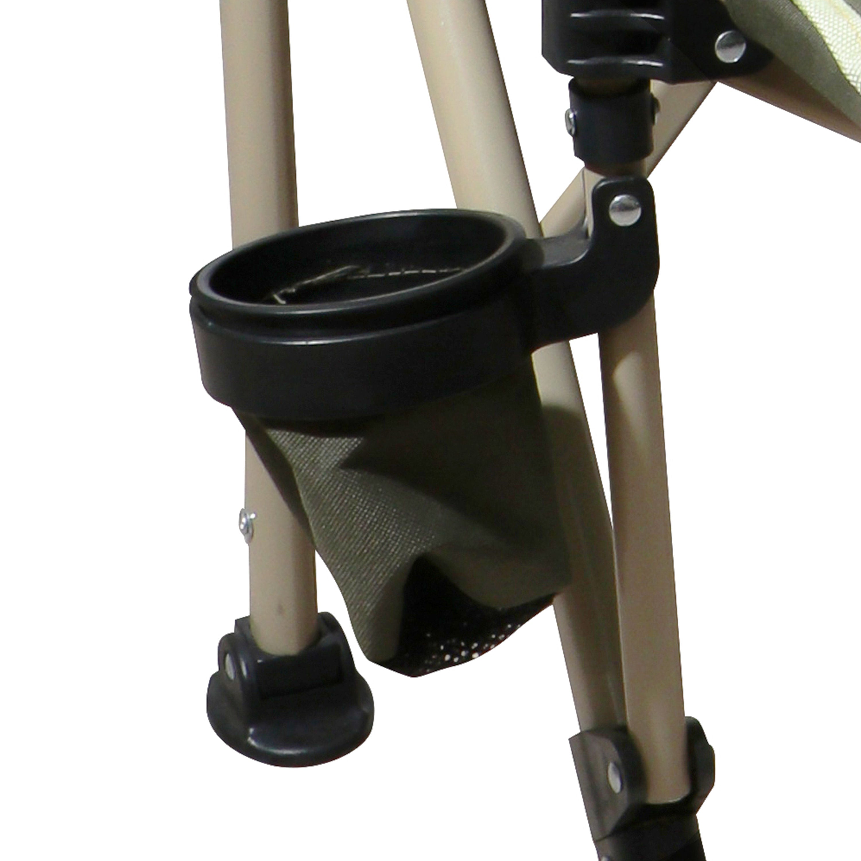 Heavy-Duty High-Back Folding Camping Chair with Side Storage & Cup Holder
