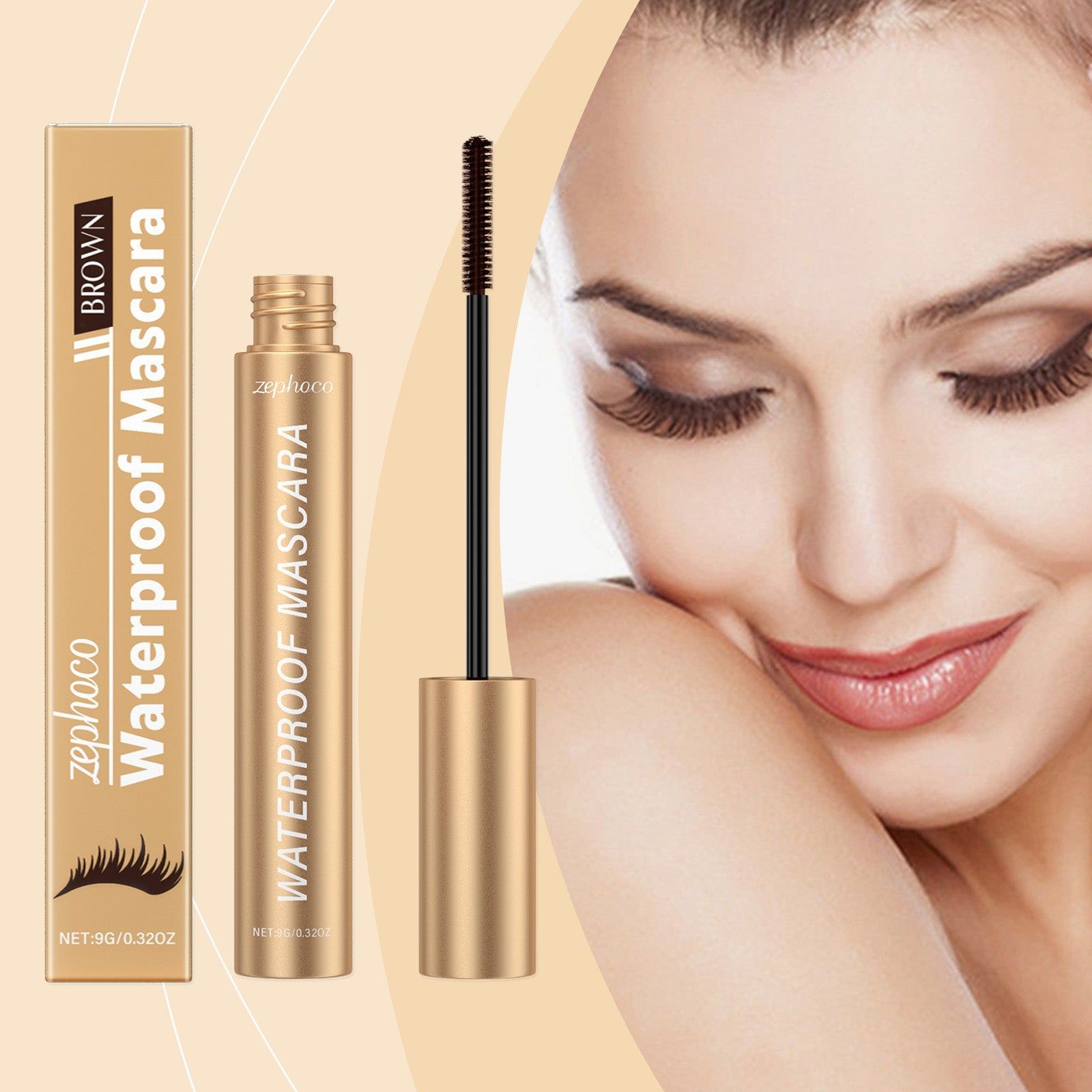Brown Curl Mascara, Long Voluminous Natural Look, Waterproof, Easy Application ,9g