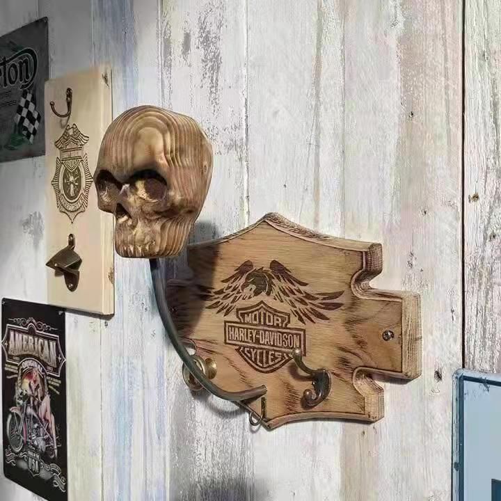 Motorcycle Skull Helmet Holder Skull Shape Helmet Holder Wall Decoration