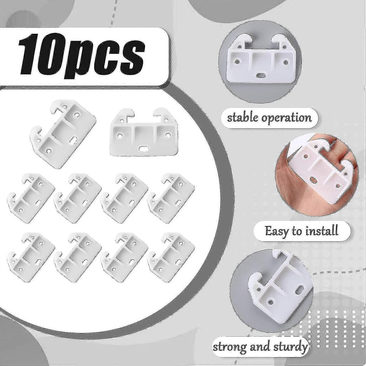 10pcs Plastic Drawer Slide Guides for Cabinet and Dresser Repair