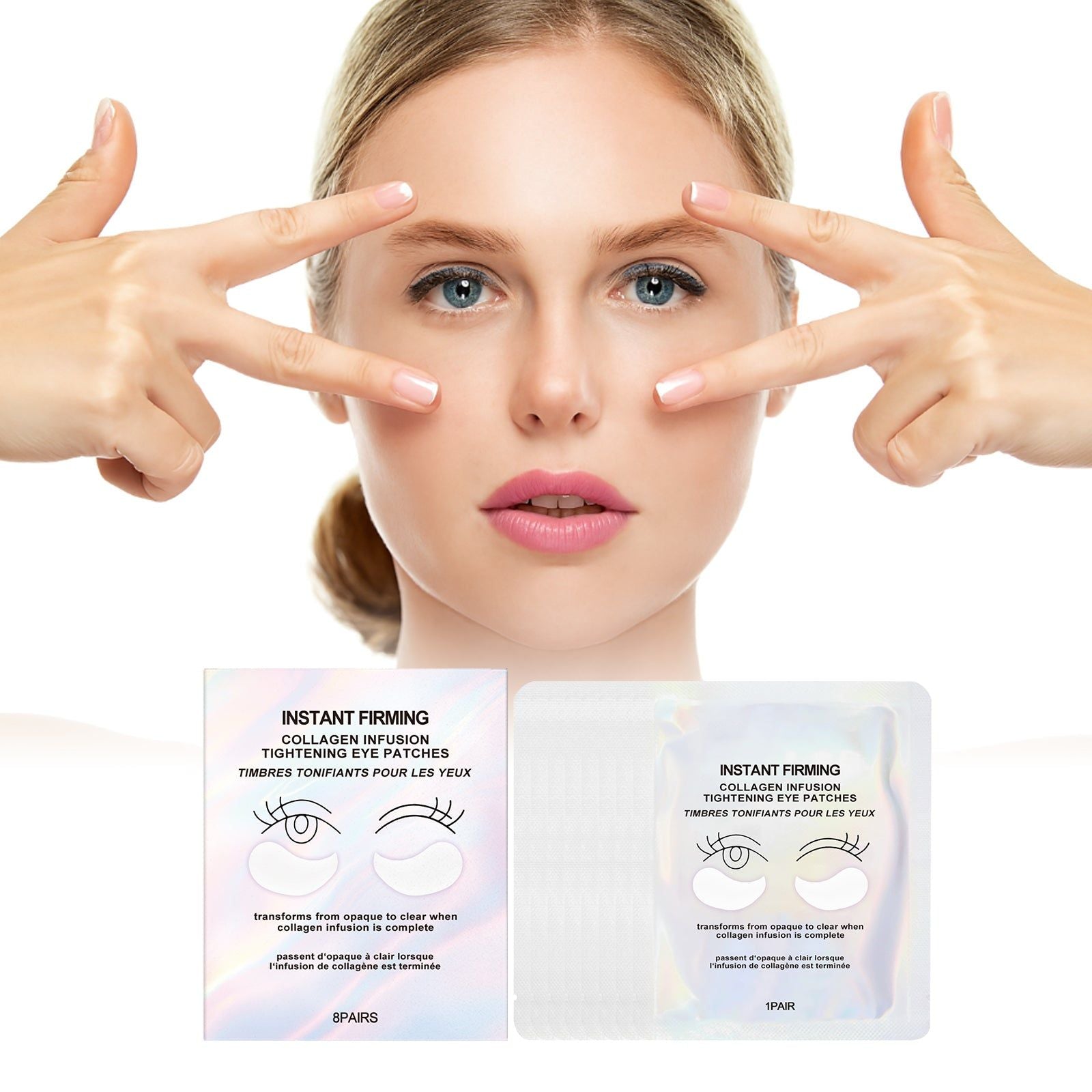 Deep Hydrating Collagen Eye Mask for Youthful Skin, Eye Care, Wrinkle Reduction ,8pairs