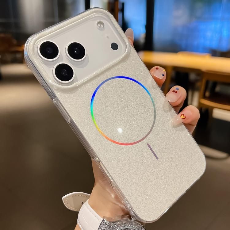 For iPhone 18 Pro Max / iPhone 17 Pro Max Glitter Powder Plating MagSafe IMD Full Coverage Phone Case