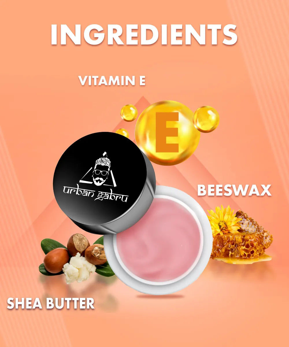 Urban Gabru Lip Balm For Lightening & Brightening Dark Lips with shea butter, beeswax & vitamin-E 20G