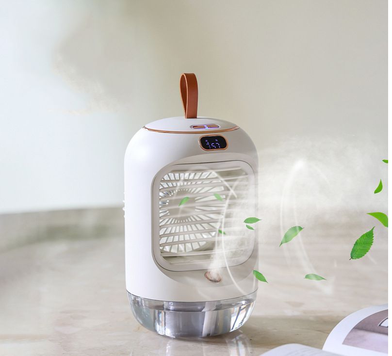 Mini Cooler Usb Rechargeable Mini Spray Portable Rotation With Digital Display
