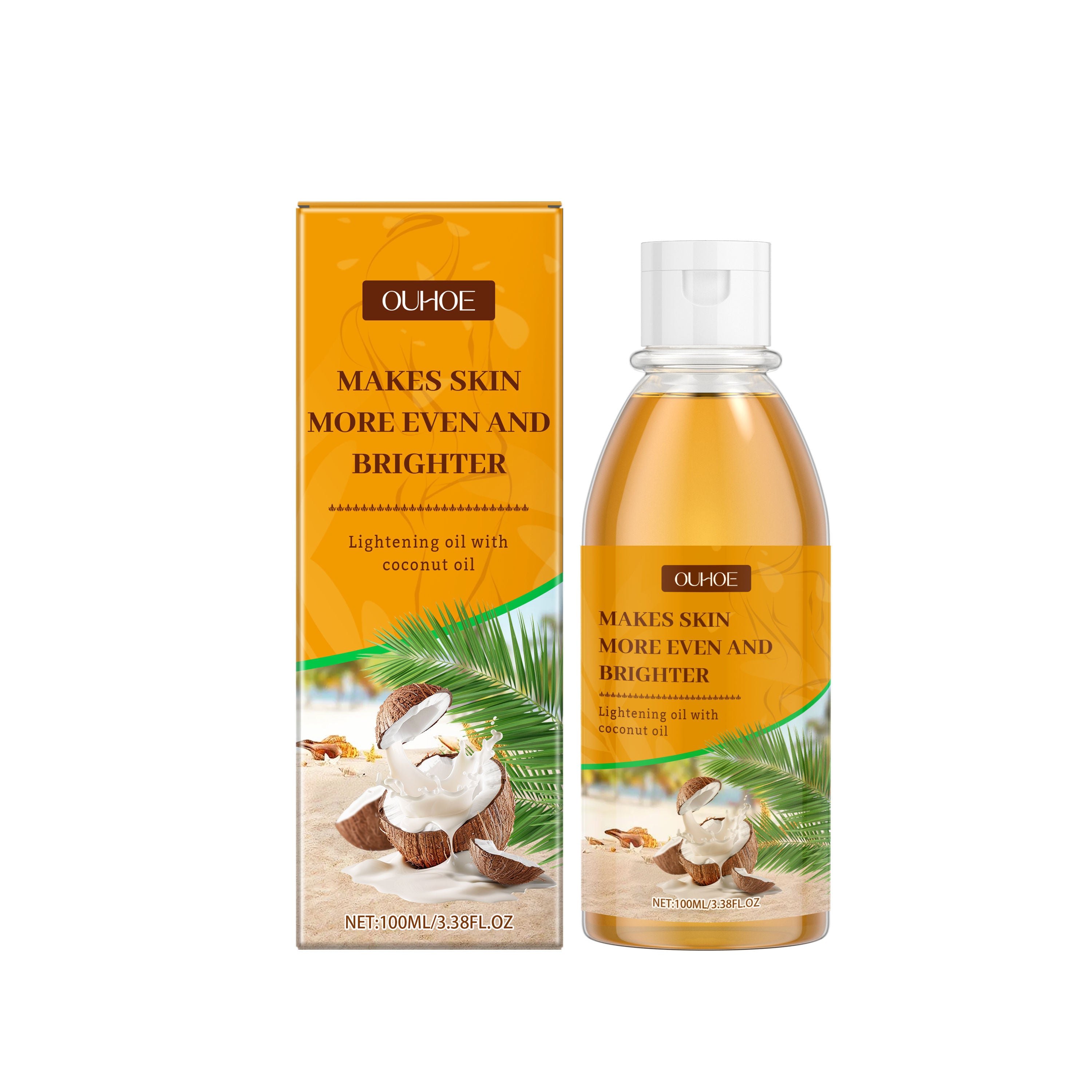 Coconut Brightening Body Oil, Nourishing, Moisturizing, Skin Glow, Body Care ,100ml