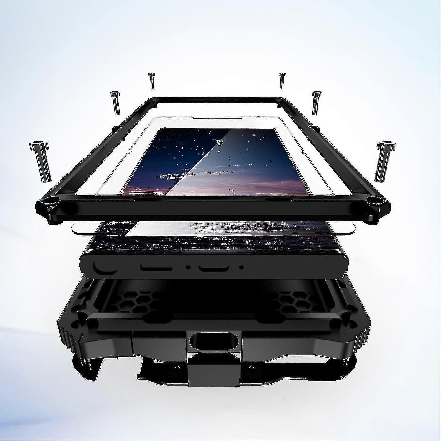 Heavy Duty Metal Military Grade Phone Case For Samsung Galaxy S24 Ultra Built-in Screen Lens Protection zxin