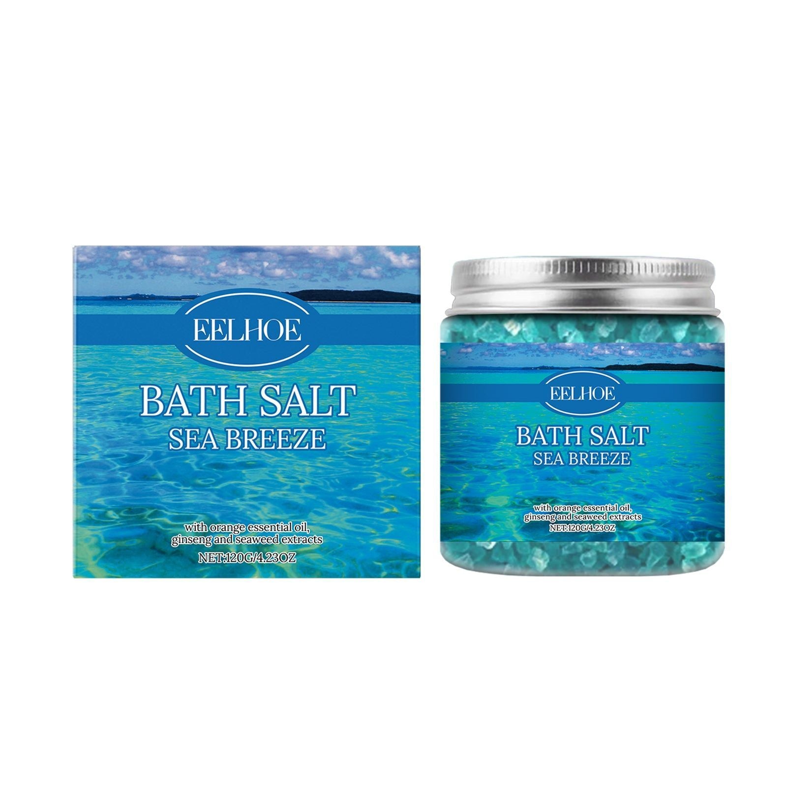 Bath Sea Salt, Body Cleansing, Moisturizing, Ginseng & Peppermint, Refreshing Skin ,120g