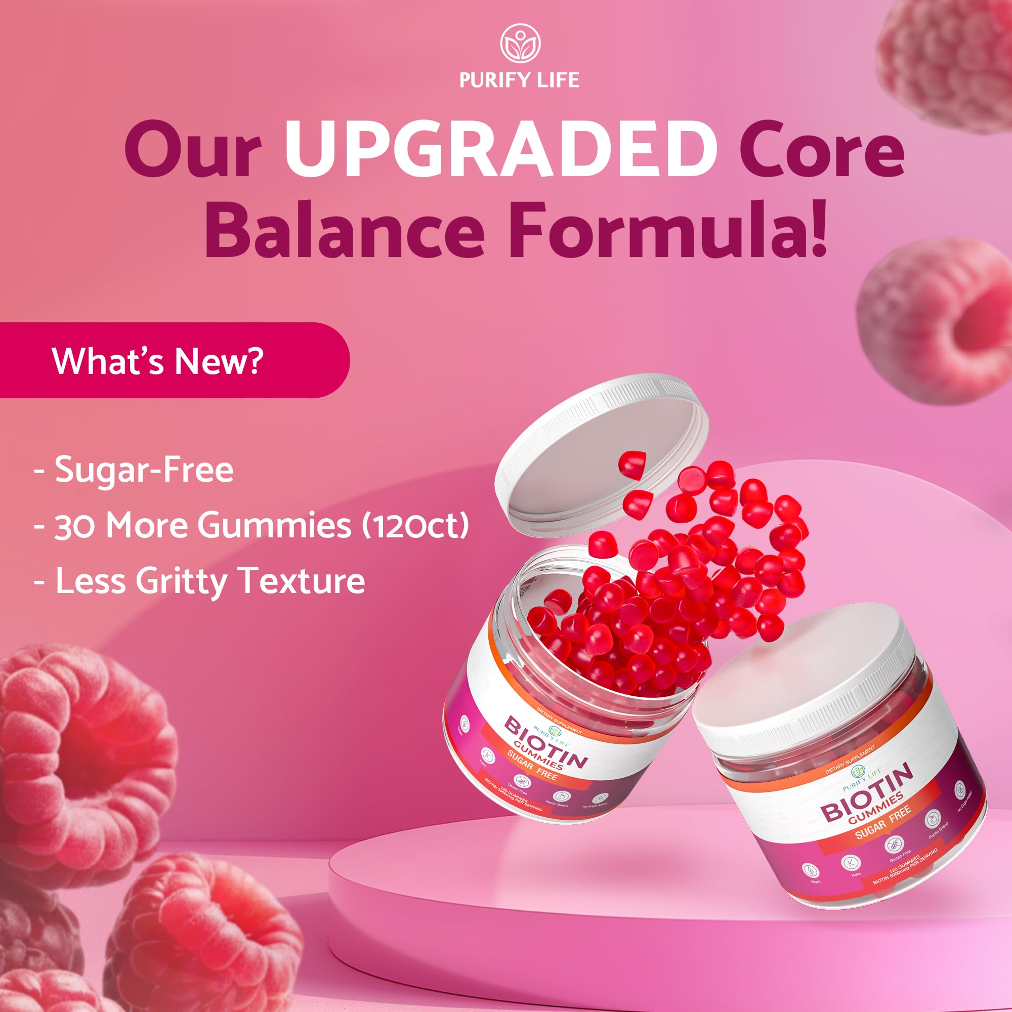 Purify Life Sugar-Free Biotin Gummies 120