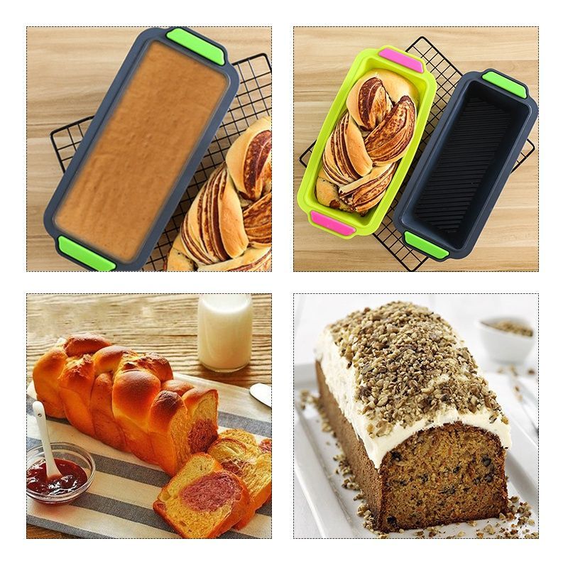 Bread Mold Non Stick Silicone Toast Pan Baking Tray Loaf Bakeware Square Bread Cake Box