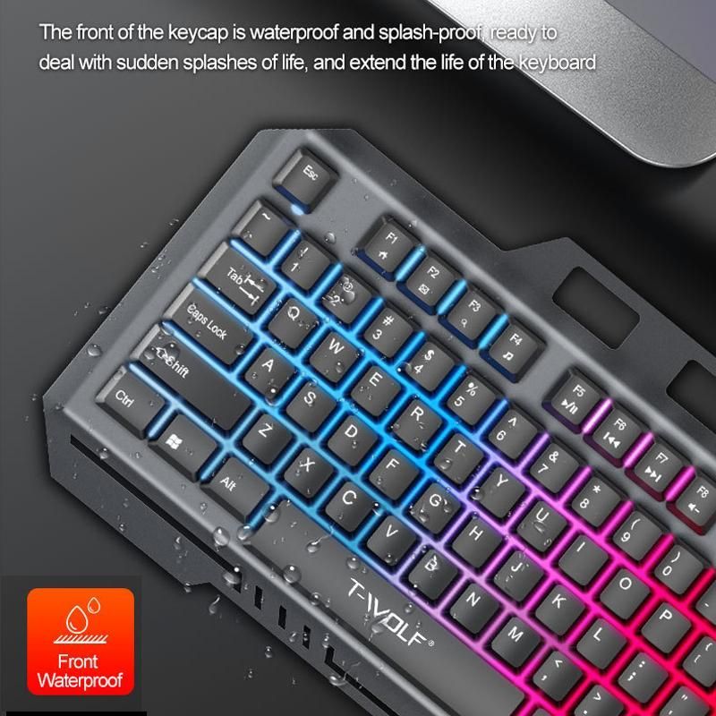 TF600 104-Key Wired Backlit Keyboard and Mouse Combo