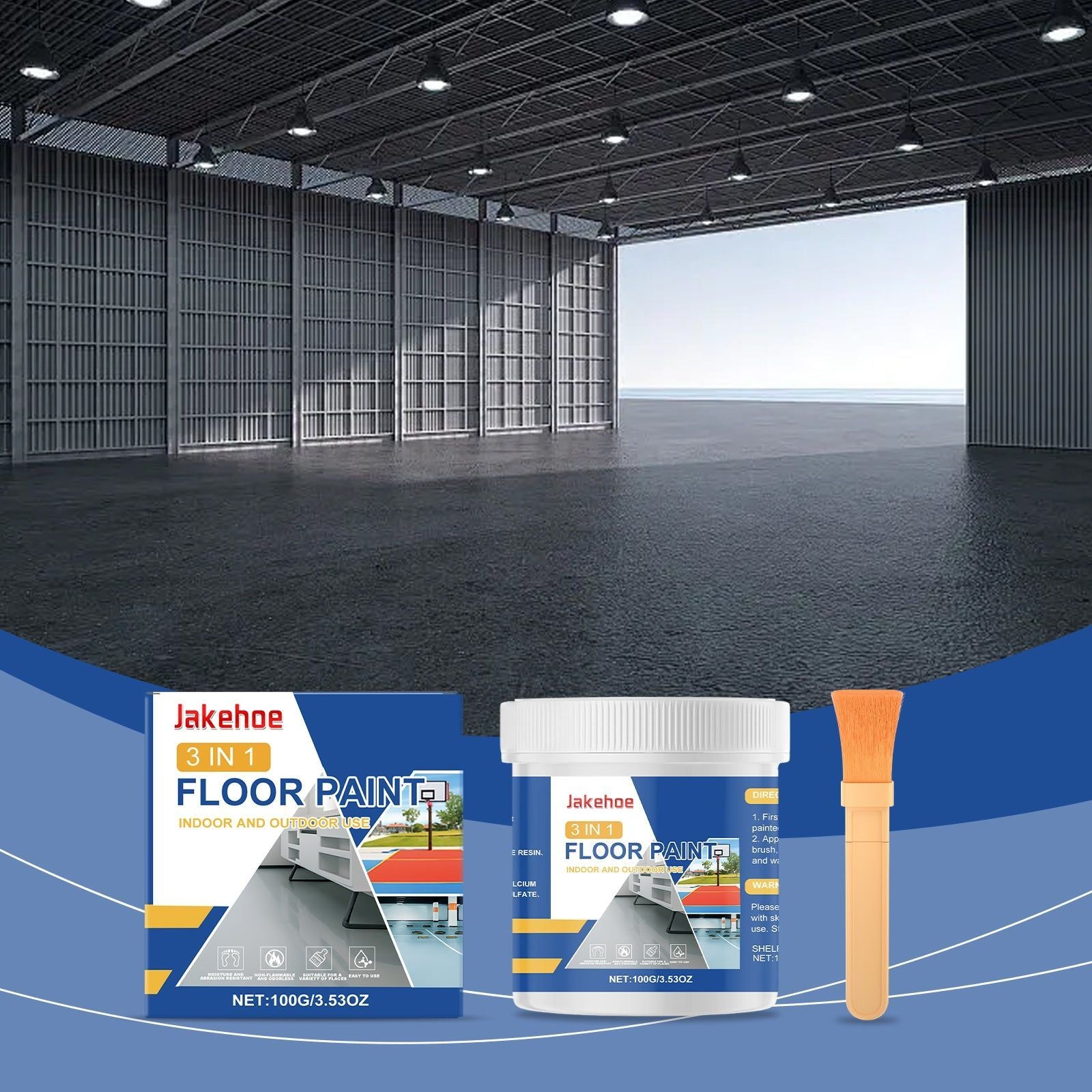 3-in-1 Floor Primer Waterproof, Anti-Abrasion, Quick-Dry for Home, Construction ,1 set