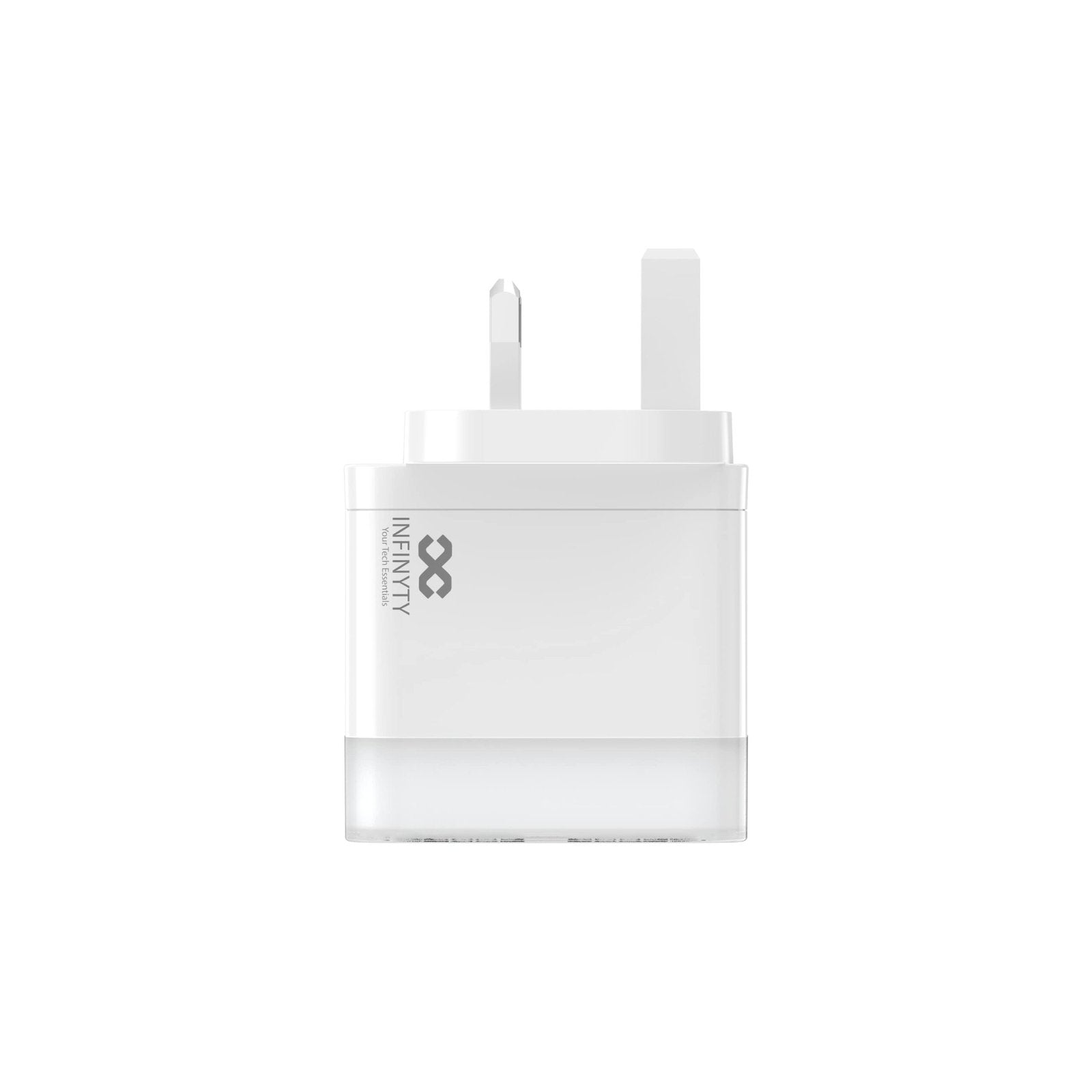 Infinyty VoltX GaN Wall Charger, USB-C & USB-A, White