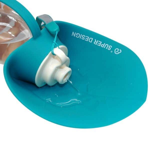 580ml Dog Water Bottle Silicone Leaf Design Pet Water Dispenser