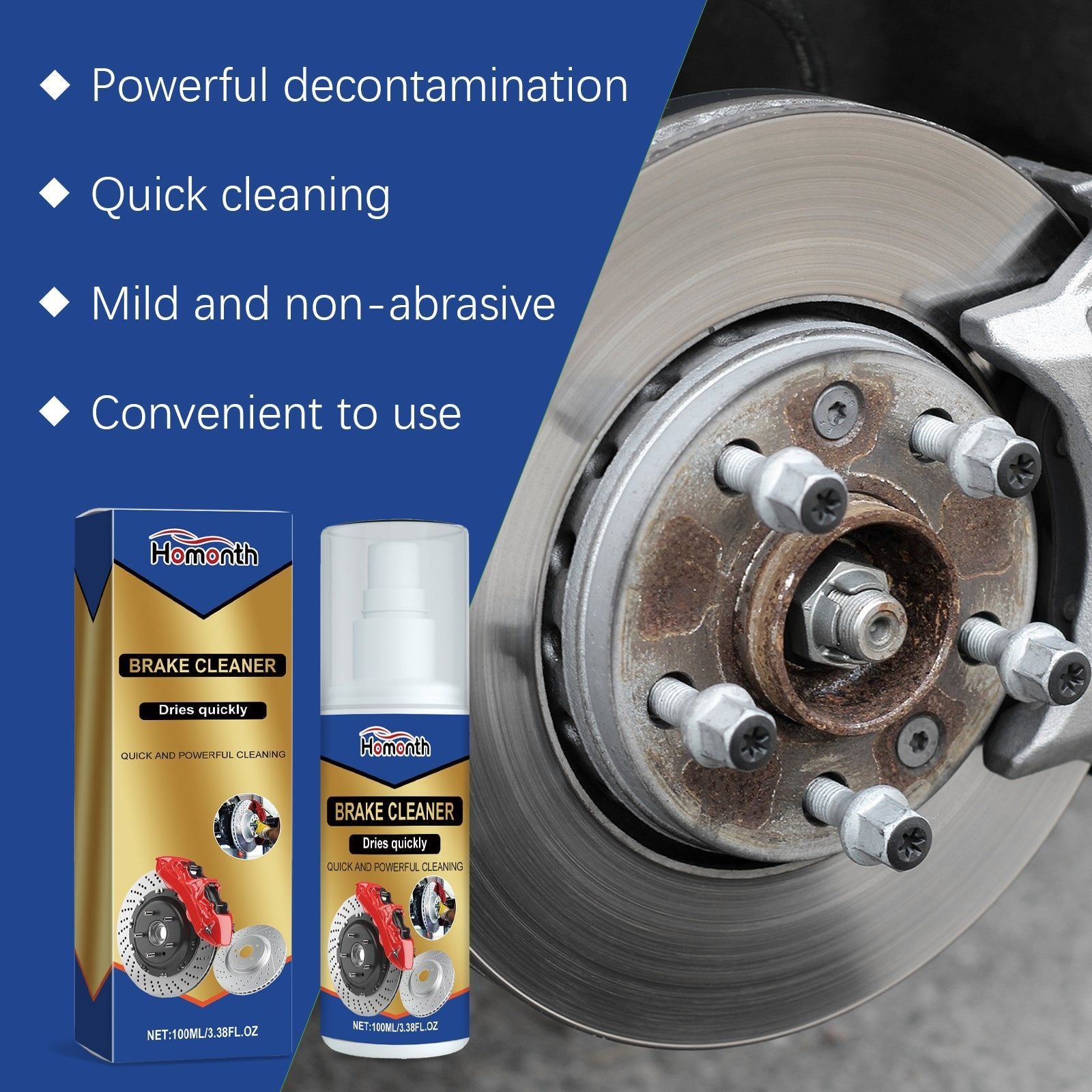 Car Brake Cleaner, Effective Oil & Dirt Removal, Car Cleaning, Safe Brake System, Extend Brake Life ,100ml