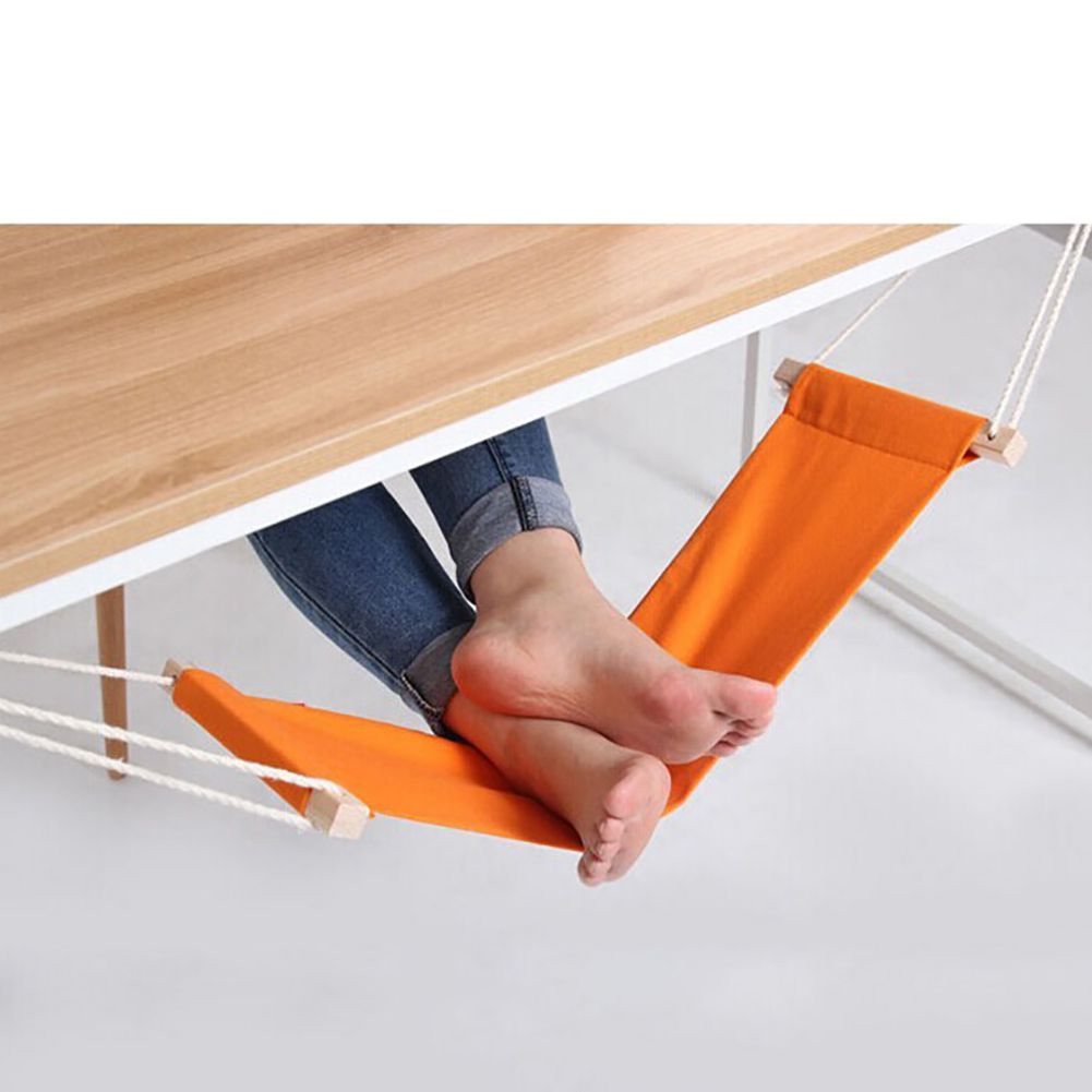 Mini Footrest Foot Hammock Under Desk With Canvas Fabric Best For Work Or Rest
