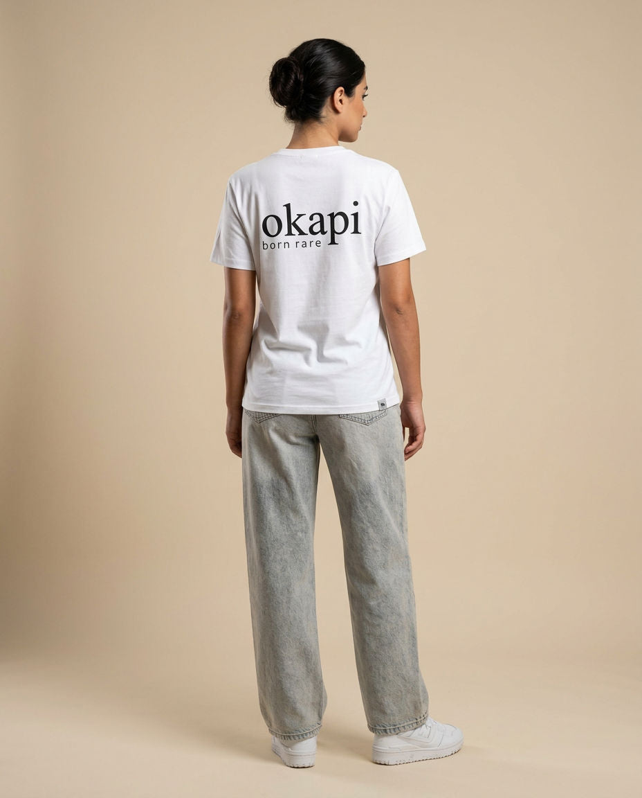 Okapi White Born Rare T-Shirt