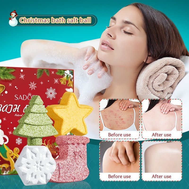 Christmas Bath Salt Ball Gift Set for Deep Cleansing -001-SD12839