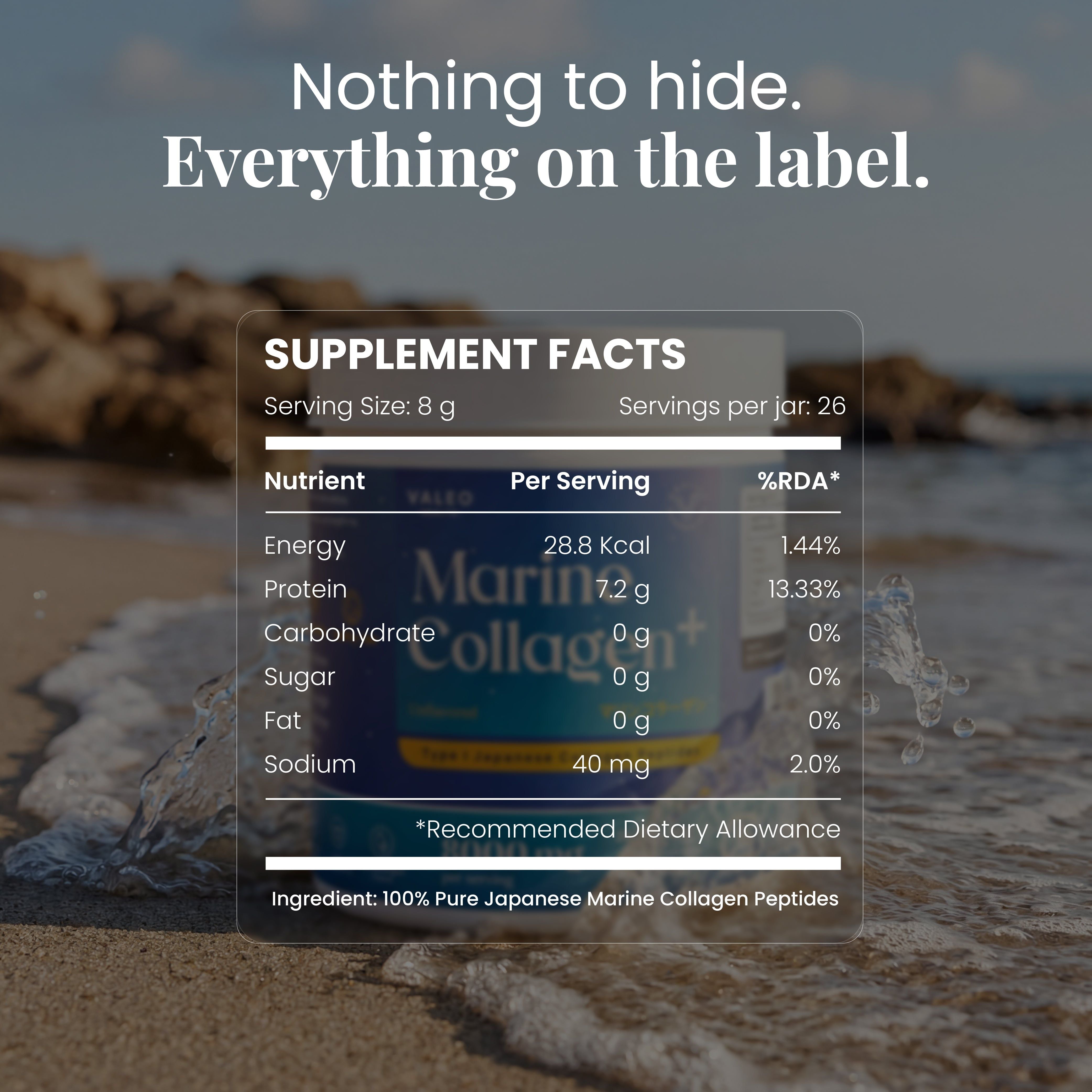 Valeo Marine Collagen + Herbal Max L-Glutathione