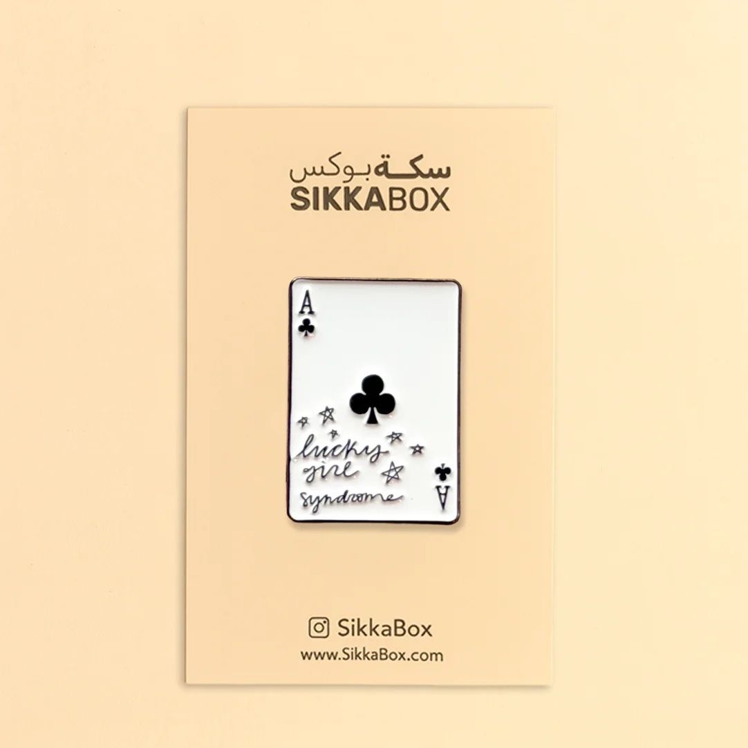 Lucky Girl Ace Card Metal Sticker