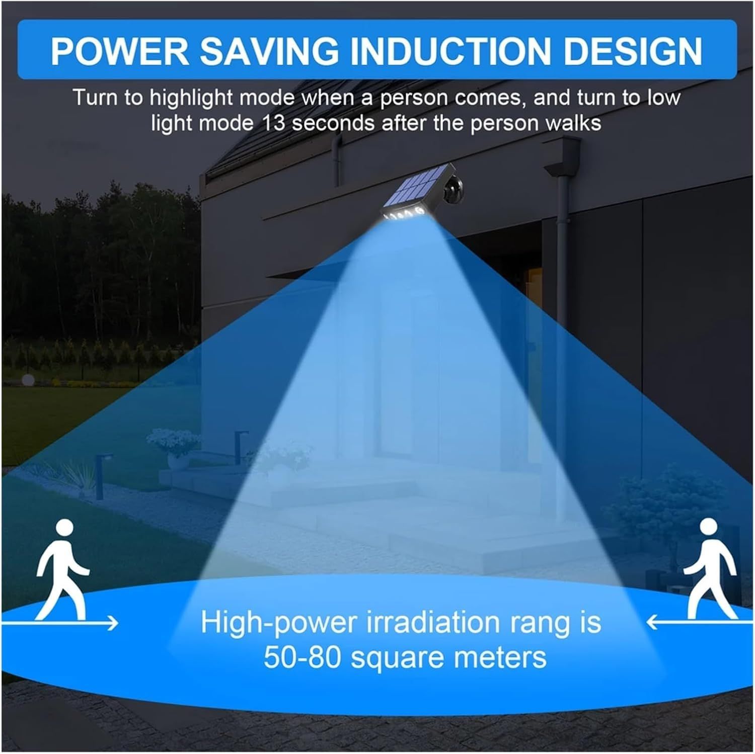 Outdoor Solar Light Motion Sensor Waterproof Lamp for Patio Yard Garden