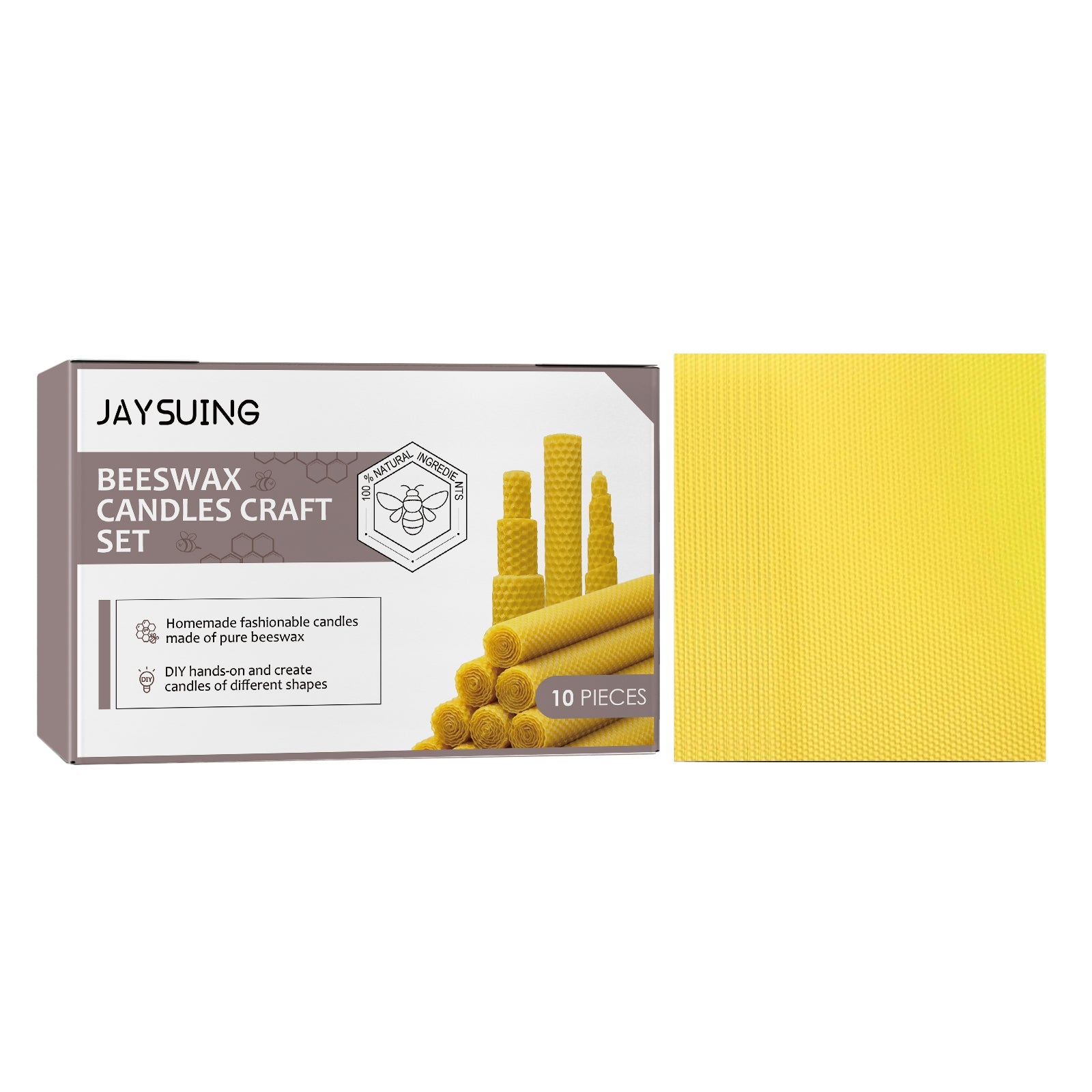 Create Eco-Friendly Beeswax Tablets for DIY Candles, Kids Craft, Holiday Decor ,10pcs