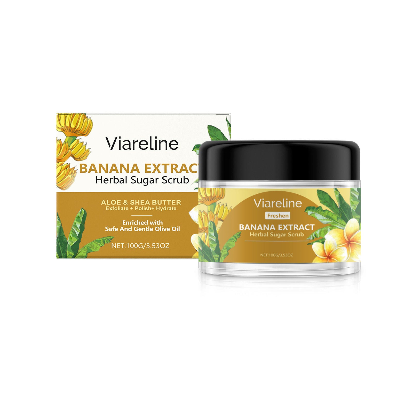 Banana Body Scrub, Hydrating Exfoliator for Smooth, Glowing Skin, Body Care ,100g/box