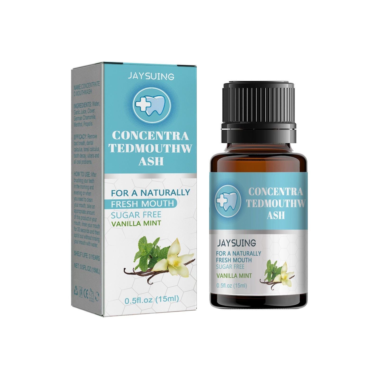 Concentra Tedmouthwash, Fresh Breath, Natural Oral Care, Remove Stains, Fight Bad Breath ,15ml