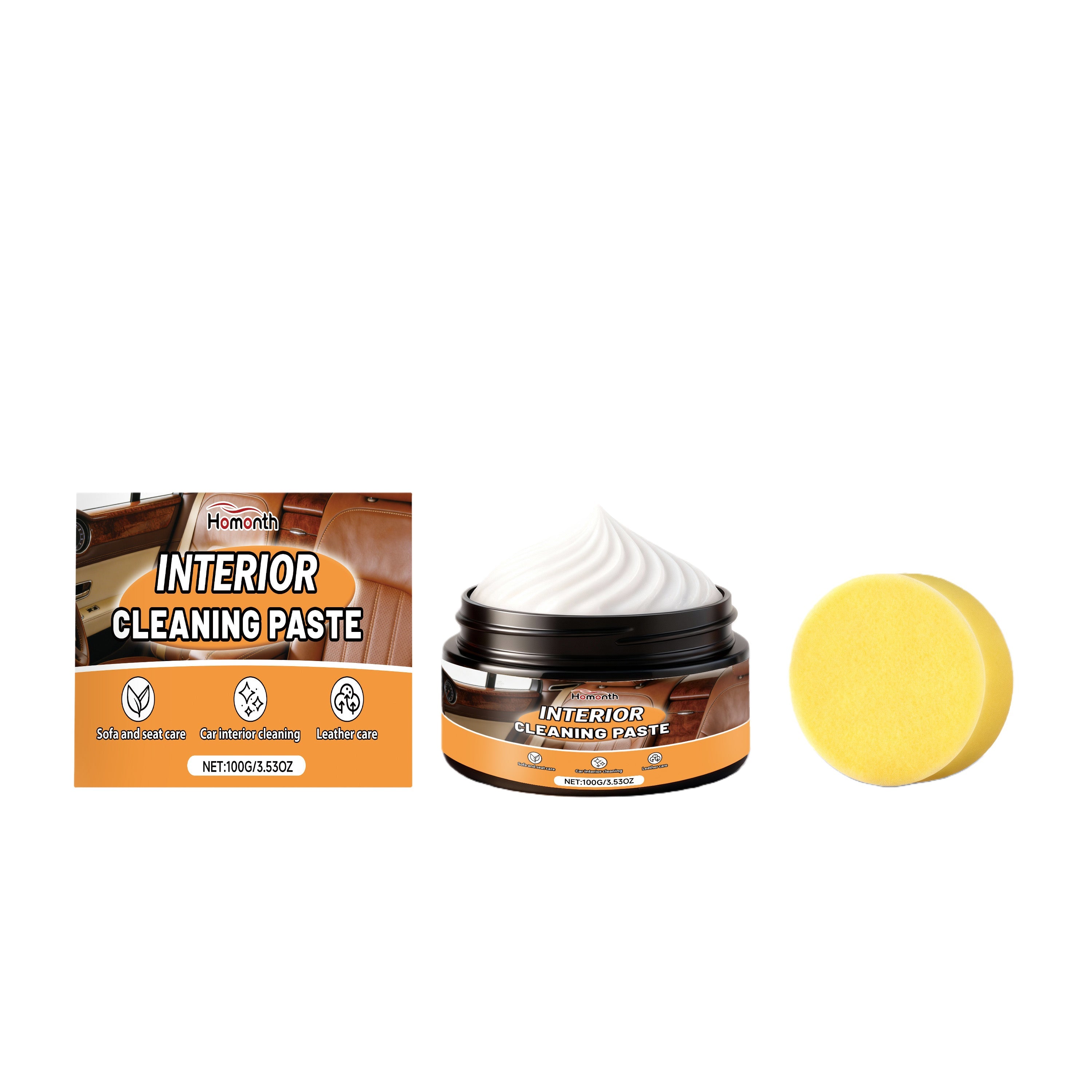 Car Leather Cleaner, Deep Clean & Protect, Car Interior & Seat Care, Eco-Friendly ,1set