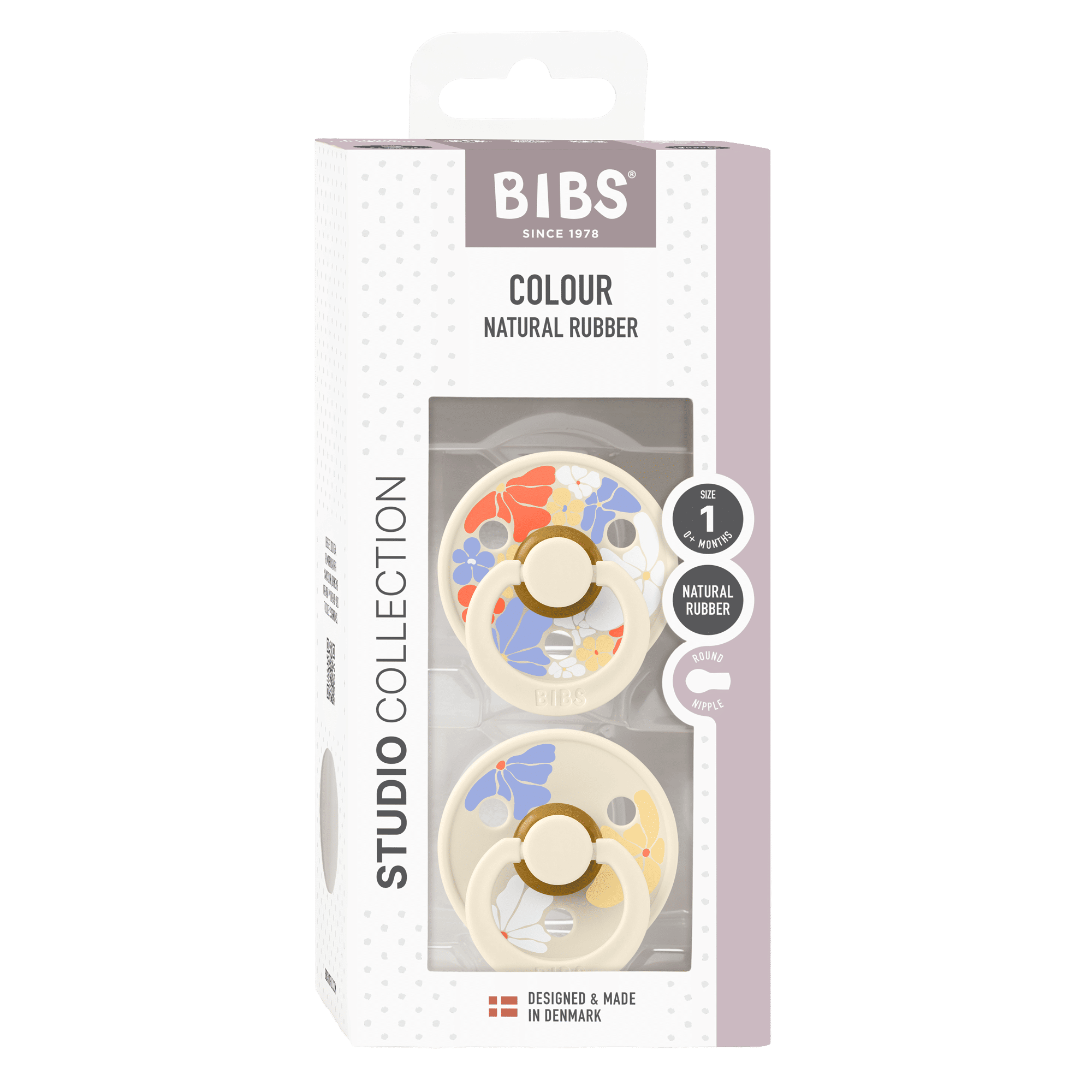 Bibs Pacifier Size 1-Baby 0-6M (2pcs)-Studio Colour -Ivory Mix