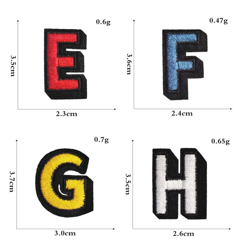 36pcs Letters Iron On Patches Applique Alphabet Numbers Embroidered Patche Stickers