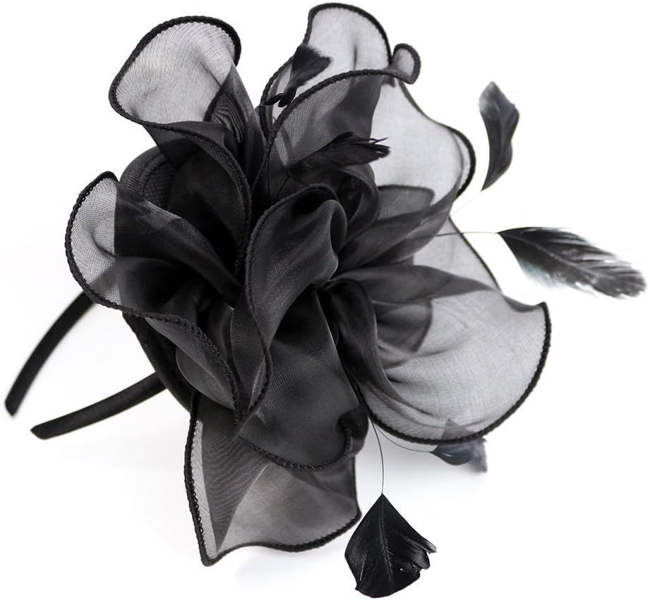 Women Vintage Fascinators Hats Headband With Clips Cocktail Tea Party Headwear For Girls Ladies