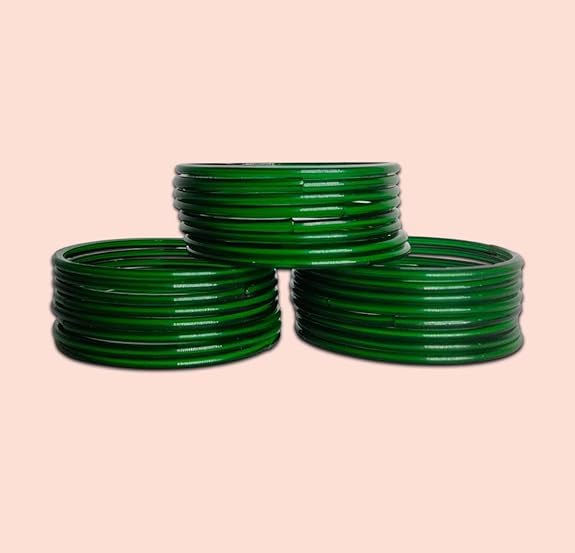 Plain Glass Bangles for Women & Ladies | Fancy Kanch Chudiyan for Daily Use & Wear - 24 Bangles (Size - 2.4)