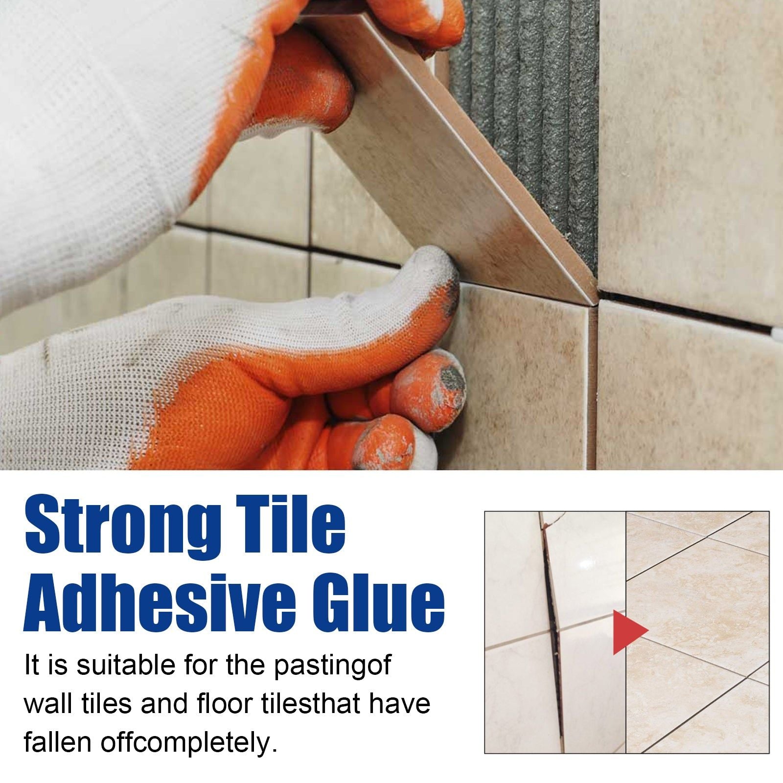 Premium Tile Repair Adhesive, Waterproof Strong Bond, Easy Fix for Cracks and Loose Tiles ,100ml