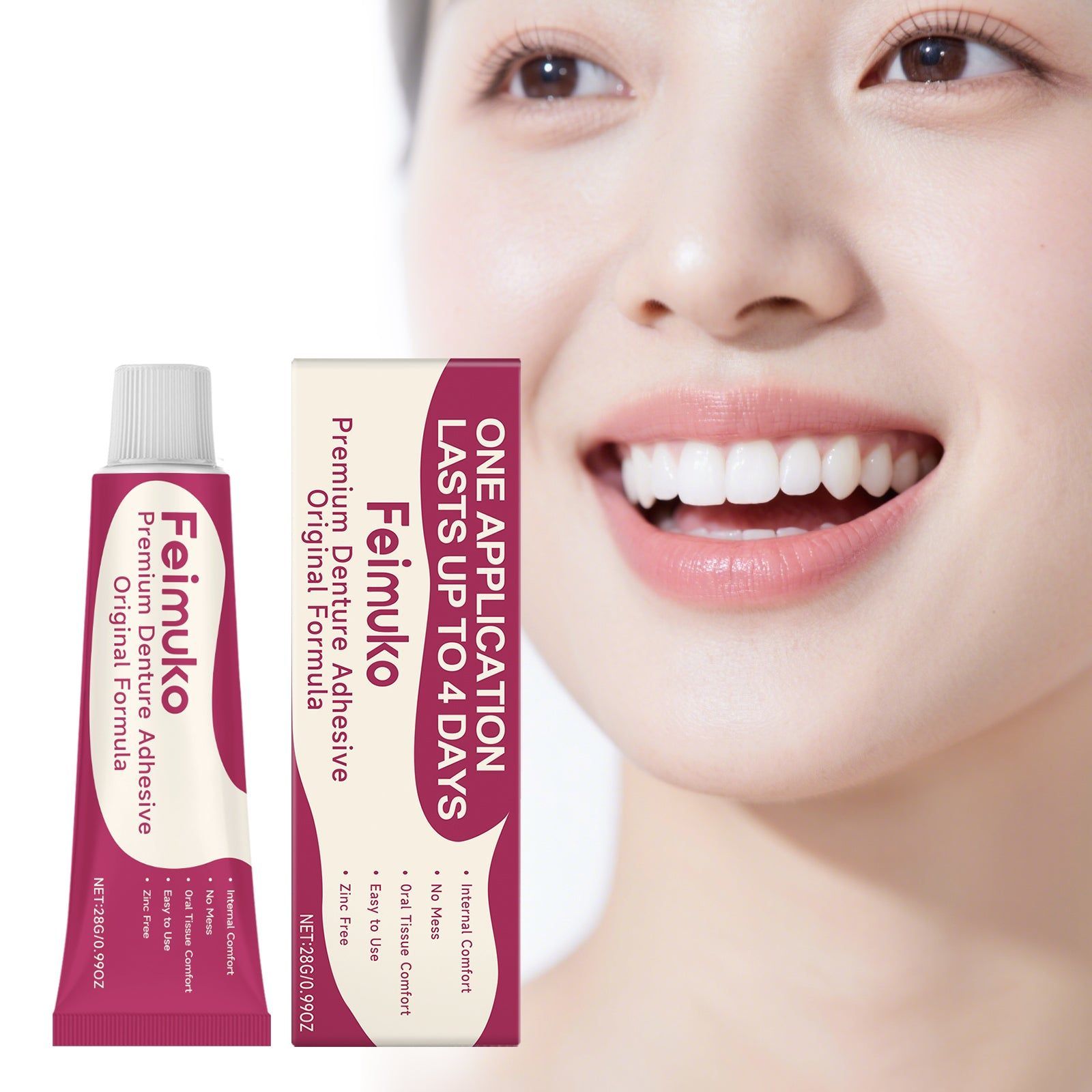 Denture Bonding Adhesive, Long-Lasting, Comfortable Fit, Gum Relief ,30g